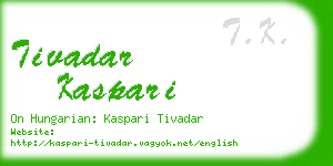 tivadar kaspari business card